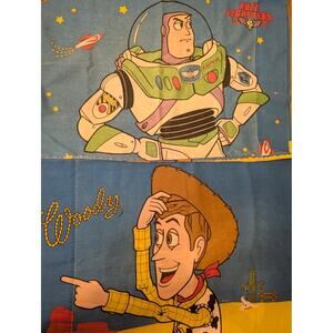 Vtg Toy Story Set of 2 Pillow Cases Woody and Buzz Lightyear